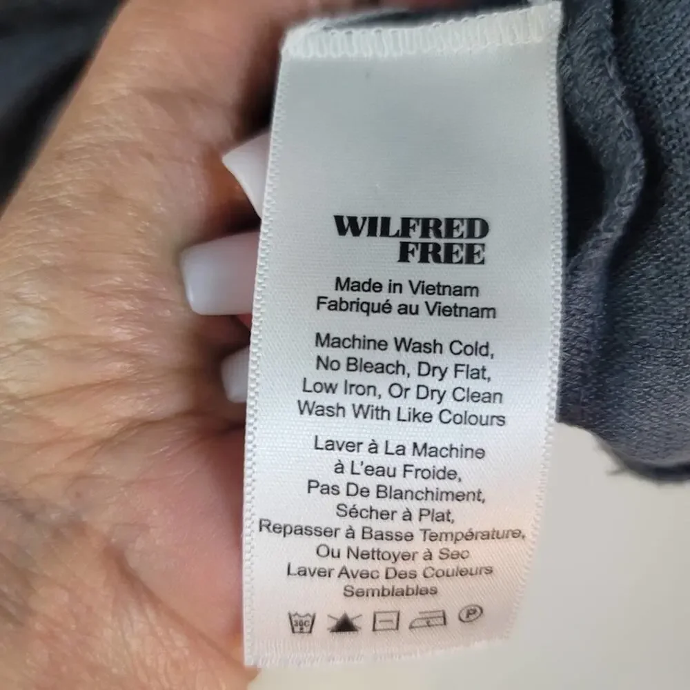 ARITZIA WILFRED FREE Olivia Charcoal Gray Off Shoulder Bodycon Dress Long Sleeve